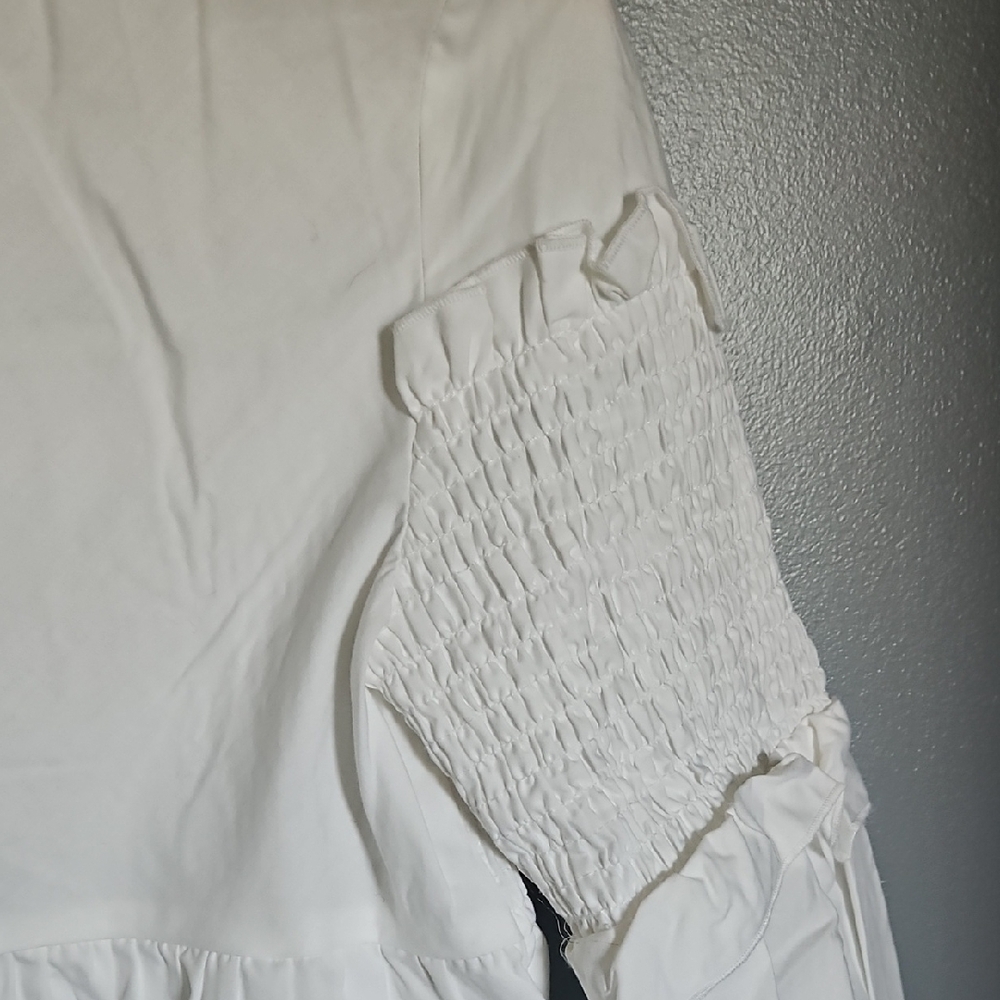 Maje White Smocked Blouse - Picture 13 of 16